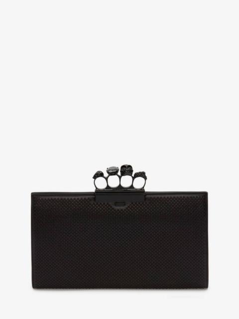 Alexander McQueen Skull Four-ring Flat Pouch in Black