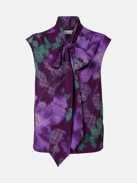 Dries Van Noten Floral tie-neck top