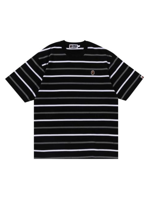 A BATHING APE® BAPE Ape Head One Point Stripe Tee 'Black'