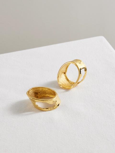ALIGHIERI The Totemic Devotion Set Of Two Gold-plated Napkin Rings