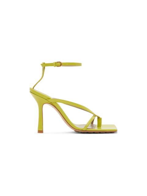 Bottega Veneta Green Strappy Stretch Heeled Sandals