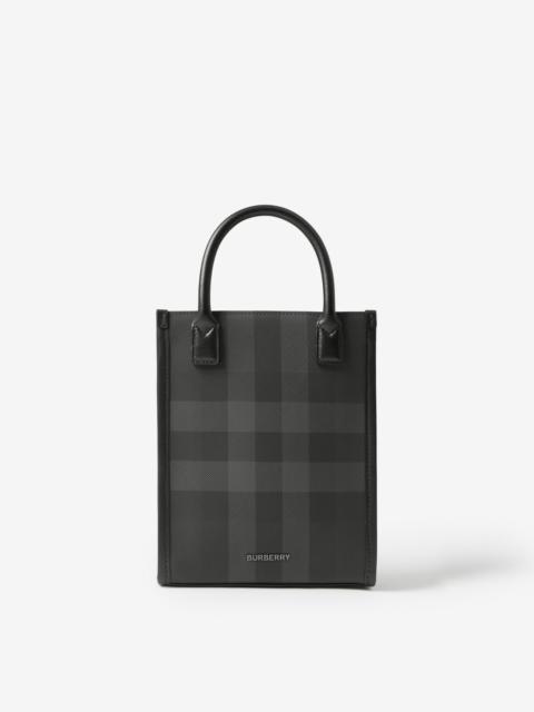 Burberry Charcoal Check and Leather Mini Denny Bag