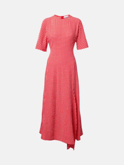 GANNI Seersucker midi dress