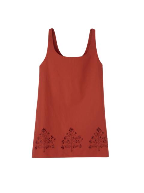 Longchamp Dress Tomato - Embroidered canvas
