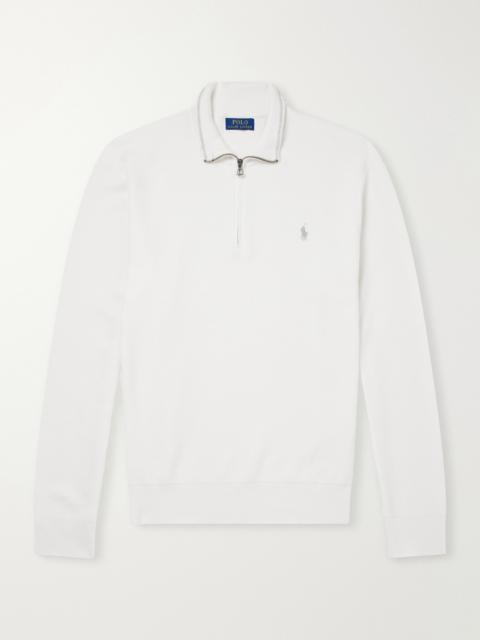 Polo Ralph Lauren Logo-Embroidered Cotton Half-Zip Sweater