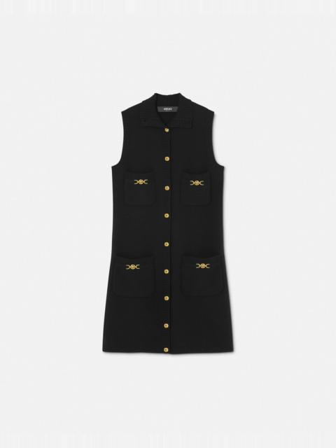 VERSACE Cashmere-Blend Shift Knit Mini Dress