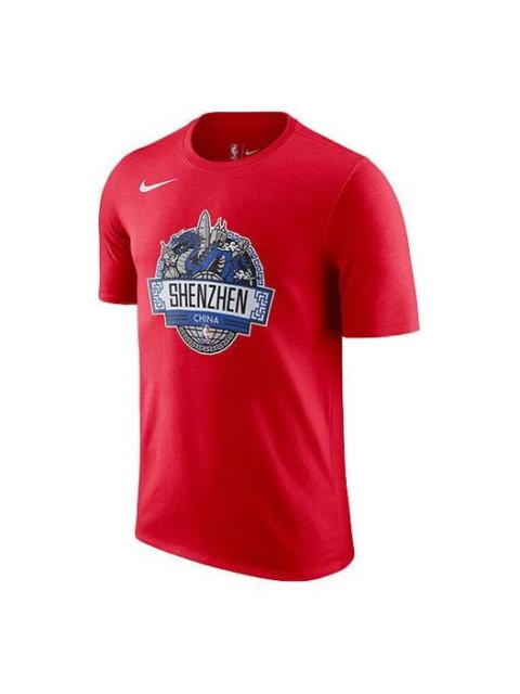Nike Nike NBA City Printing Quick Dry Sports Round Neck Short Sleeve Red CI0965-657