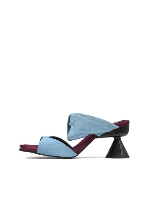 paula canovas del vas  diablo sandals PAULA CANOVAS DEL VAS DIABLO SHIRT SANDALS / BLU WINE
