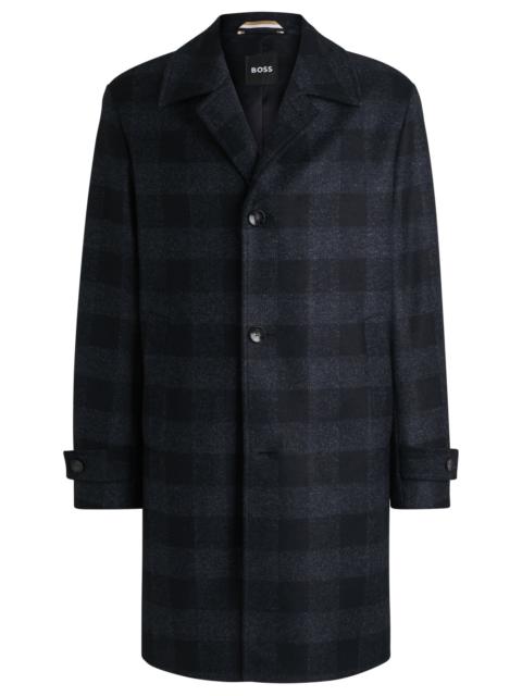 BOSS CHECKED-JERSEY COAT IN A CLASSIC FIT