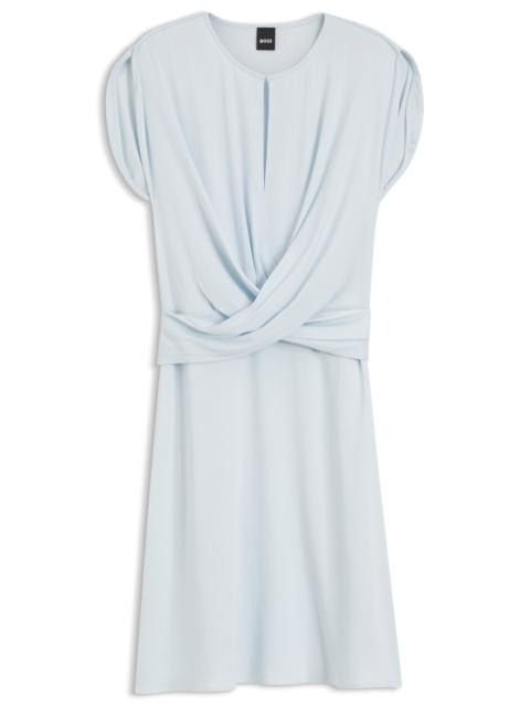 BOSS KEYHOLE-NECKLINE DRESS WITH WRAP DETAIL