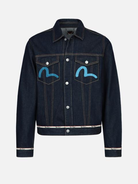 EVISU SEAGULL AND EAGLE EMBROIDERED DENIM JACKET