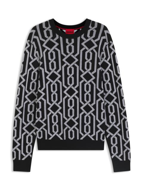 HUGO JACQUARD-PATTERN SWEATER IN A REGULAR FIT