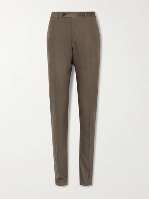 Canali Kei Slim-Fit 가늘게 한 리넨과 모직 블렌드 슈트 바지