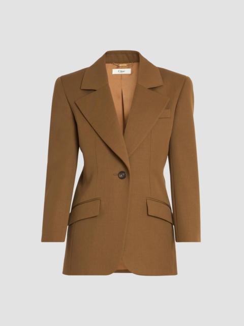 Chloé Women's Virgin Wool Notch-Lapel Jacket - Leaf Brown