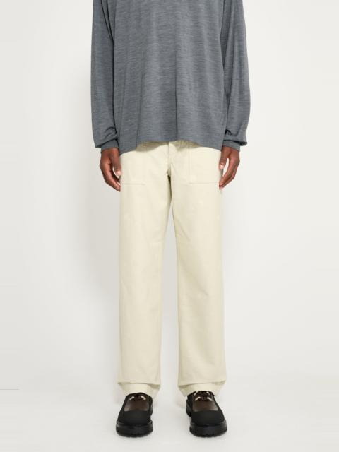 AURALEE AURALEE WASHED BAGGY SATIN BLEACHED BAKER PANTS DUSTY IVORY