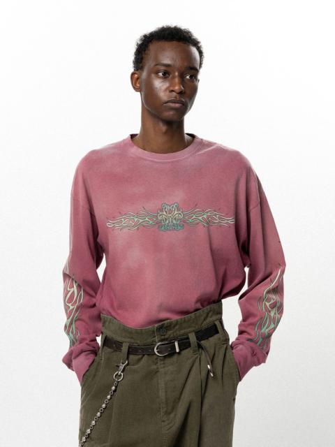 KAMIYA "FLAME KMY" Distressed L/S T-shirt