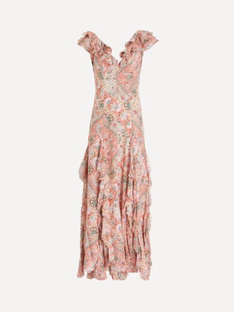 RIXO Ambika Chiffon Maxi Dress