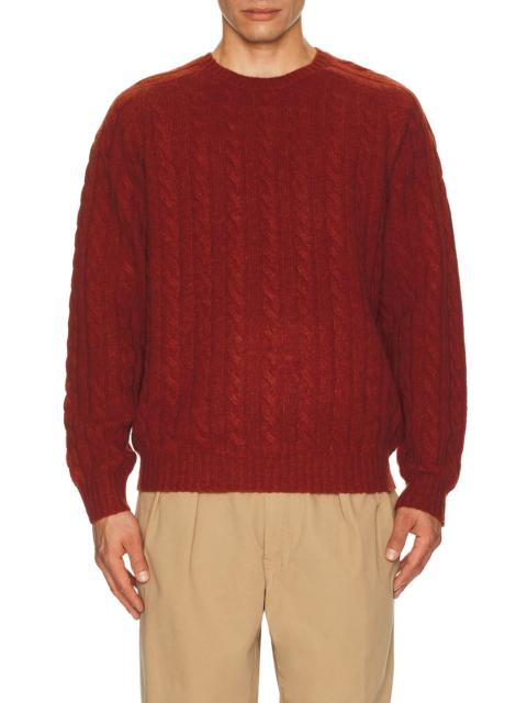 BEAMS PLUS Crew Cable 5g Sweater