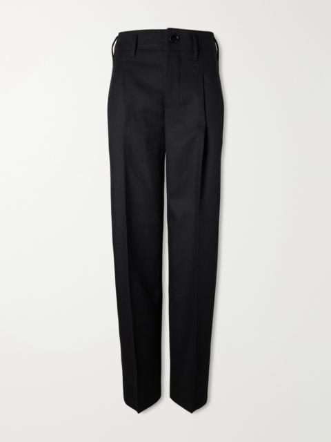 AMI Paris Pleated Wool-gabardine Wide-leg Pants