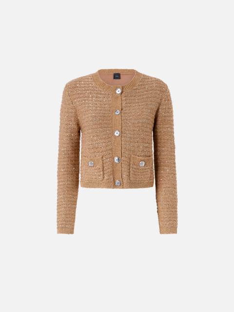 PINKO SHORT JACKET WITH SEQUINS AND BREAST POCKETS