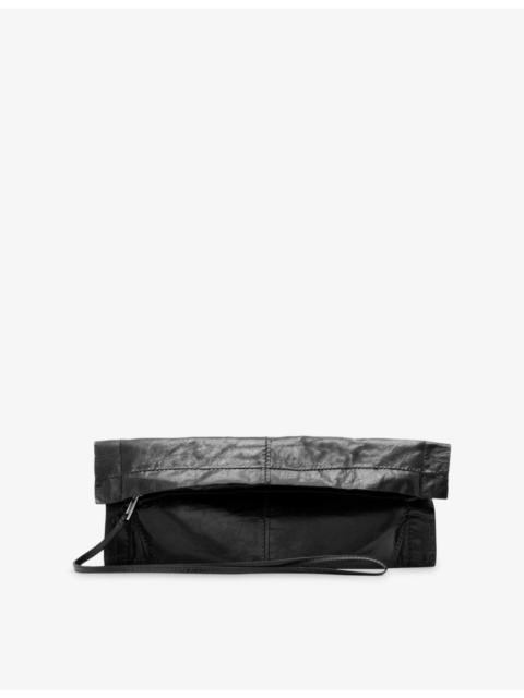 ALLSAINTS Lutece Fold Patent-Leather Clutch