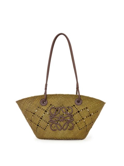 Small Anagram Basket bag in iraca palm and calfskin