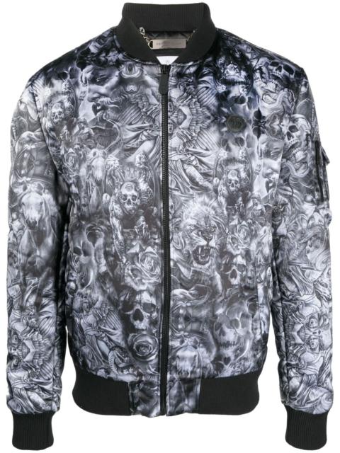 PHILIPP PLEIN Tatto-print bomber jacket