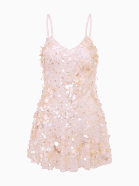 LoveShackFancy Liria Vanilla Blush Sequin Mini Dress