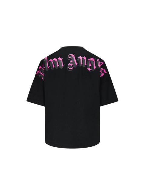 Palm Angels Palm Angels Doubled Logo Crewneck T-shirt Black