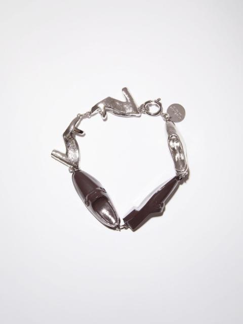 Acne Studios Silver shoe bracelet - Silver/dark brown