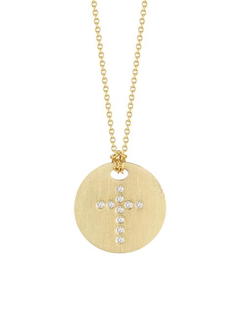 ROBERTO COIN Women's Tiny Treasures 18K Yellow Gold & Diamond Cross Disc Pendant Necklace - Gold
