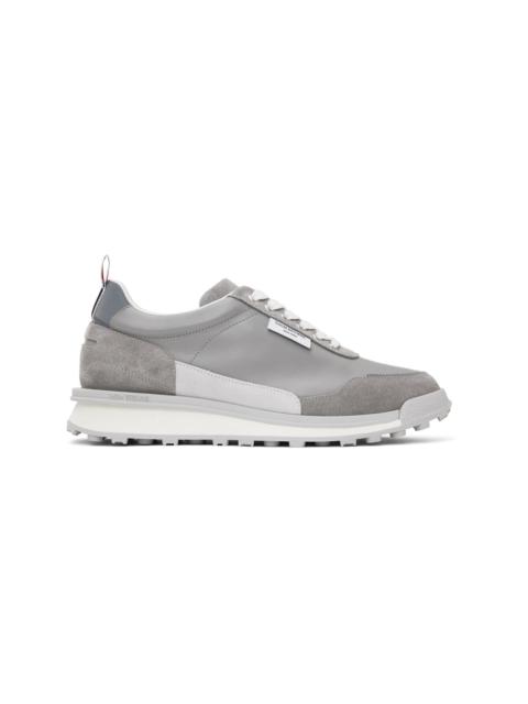 Thom Browne Gray Vitello Calf Alumni Sneakers