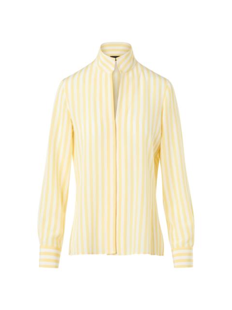 AKRIS Women's Striped Silk Crêpe Blouse - Sun Ecru