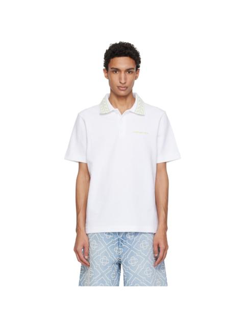 CASABLANCA White Laurel Piqué Polo