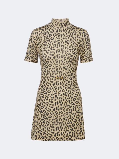 RIXO Kylie leopard-print wool sweater dress