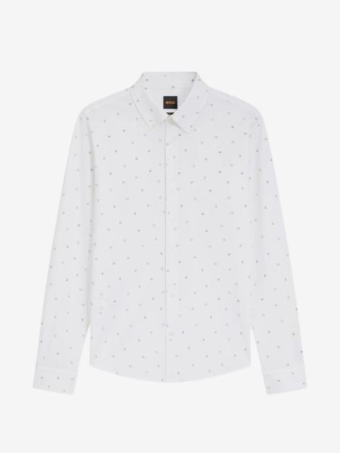 BOSS relaxed-fit shirt in printed cotton jersey