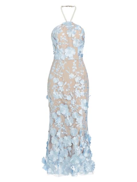 ELLIATT Women's Jules Dress Floral Appliqué Midi-Dress - Blue
