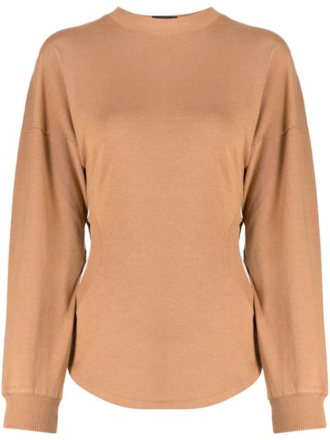 A.W.A.K.E. MODE LONG SLEEVE JERSEY TOP WITH CUT-OUT DETAIL TERRACOTTA