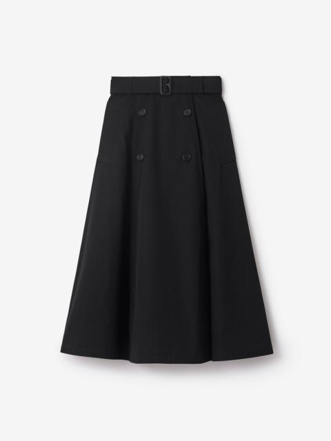 Gabardine Trench Midi Skirt