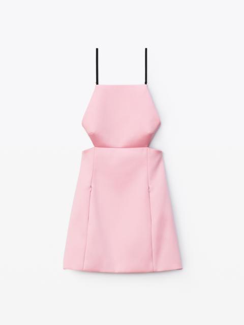 Alexander Wang CUTOUT DRESS WITH CHARMS IN HEAVY SATIN