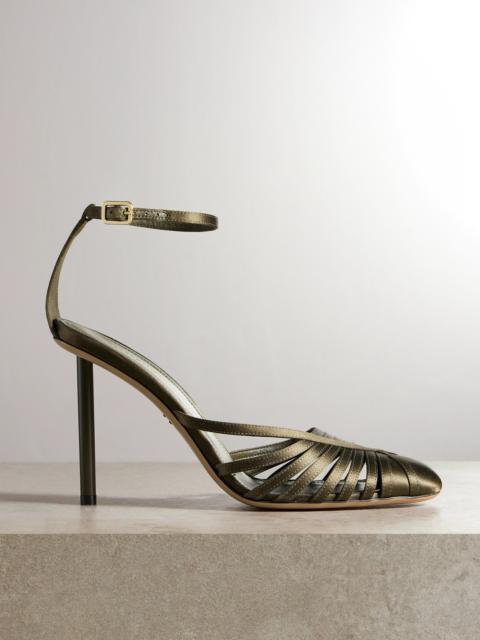 FERRAGAMO Ermelia 95 Satin Point-toe Pumps