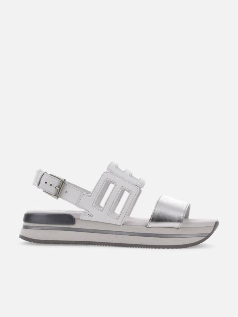 Sandals Hogan H222 White Silver