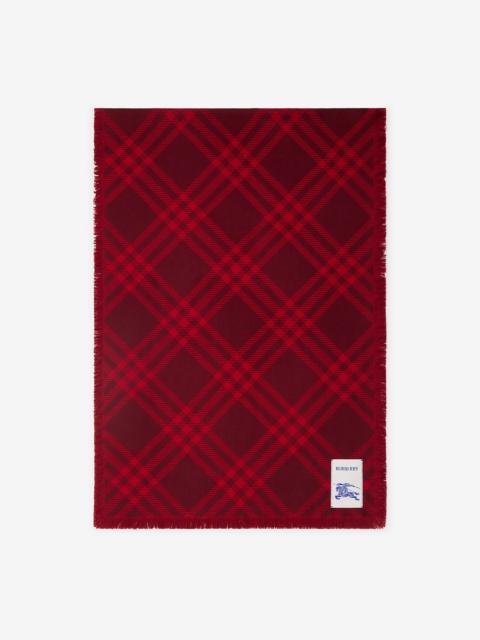 Burberry Wide Check Wool Silk Scarf