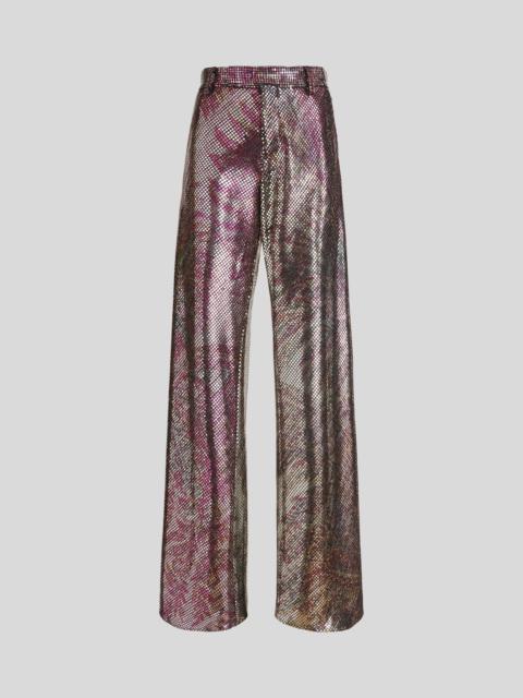 PALAZZO TROUSERS WITH PRINTED MICRO PLATES