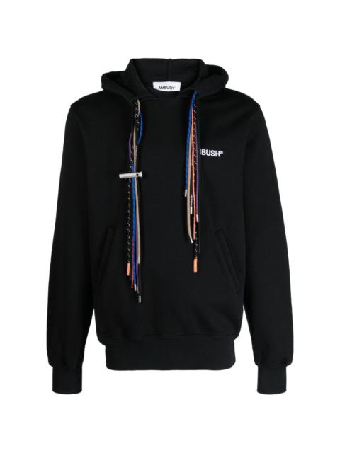 multicord-drawstring cotton hoodie