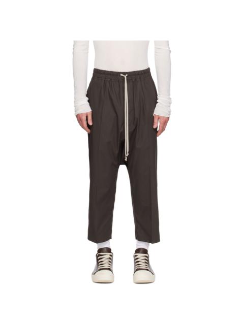 Rick Owens Gray Temple Drawstring Cropped Trousers