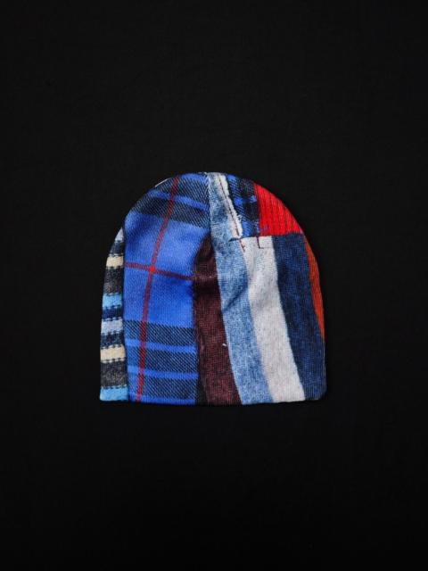Other brands Japanese Brand - Fungibles Patchwork Beanie Plaid Stripe Graphic Cyber Grunge