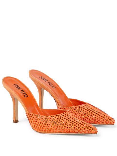 PARIS TEXAS Hollywood embellished suede mules