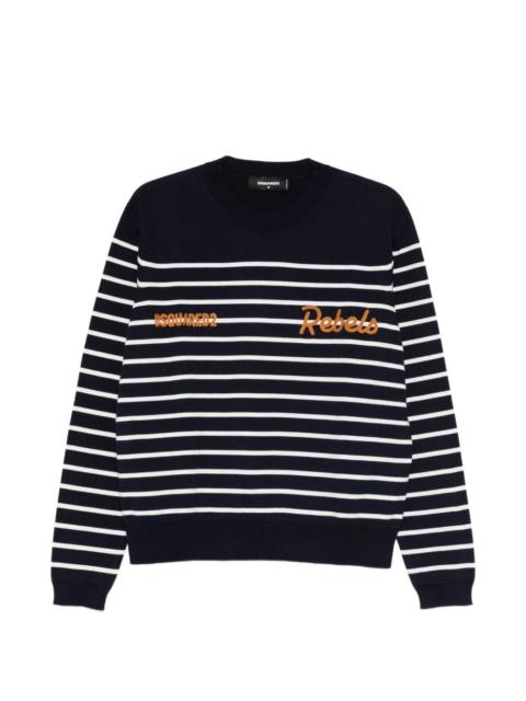 DSQUARED2 striped embroidered sweater