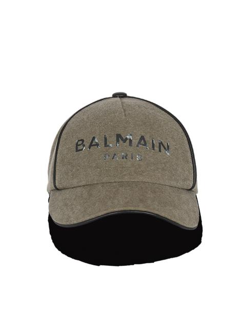 Cotton canvas cap with Balmain Paris logo